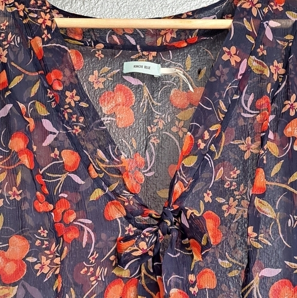 Kim Chee Blue Sheer Midi Dress    Size 4 - Picture 3 of 8